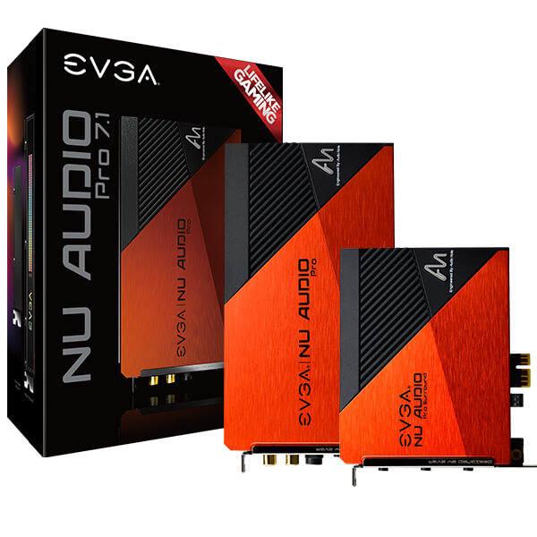 EVGA 712-P1-AN21-KR  NU Audio Pro 7.1, 712-P1-AN21-KR, 7.1 Surround, Lifelike Audio, PCIe, RGB LED, Backplate, Designed with Audio Note