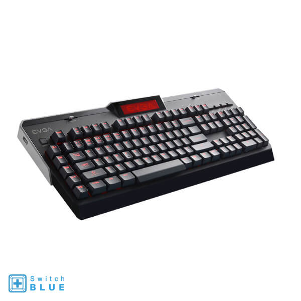 EVGA 802-ZT-E101-RX  Z10 Gaming Keyboard, Red Backlit LED, Mechanical Blue Switches, Onboard LCD Display, Macro Gaming Keys