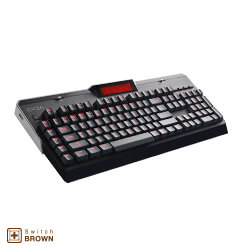 EVGA Z10 Gaming Keyboard, Red Backlit LED, Mechanical Brown Switches, Onboard LCD Display, Macro Gaming Keys (802-ZT-N101-RX)