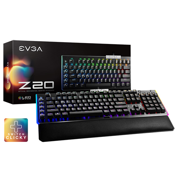 EVGA 812-W1-20US-KR  Z20 RGB Optical Mechanical (Clicky Switch) Gaming Keyboard, 812-W1-20US-KR