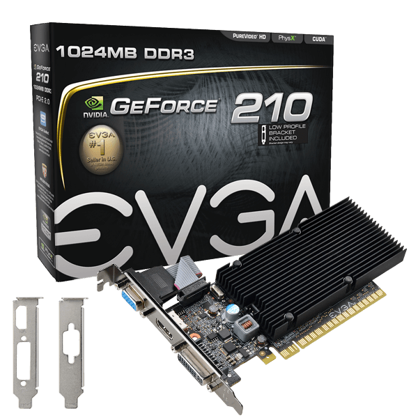 EVGA NVIDIA GeForce GT 710 1GB DDR3 VGA/DVI/HDMI Low Profile pci-e Video 