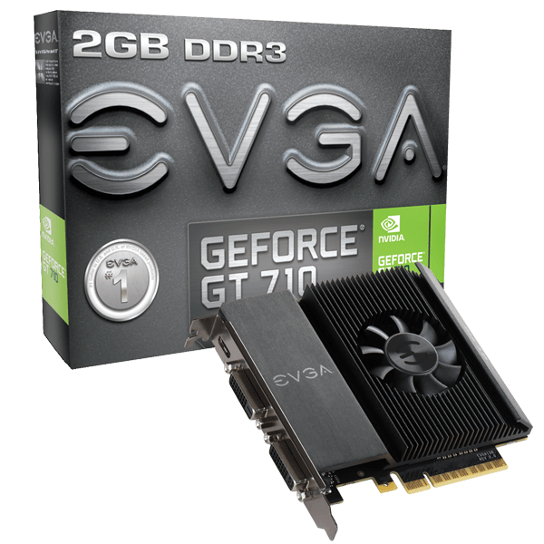 EVGA 02G-P3-2717-KR  GeForce GT 710 2GB (Single Slot, Dual DVI)