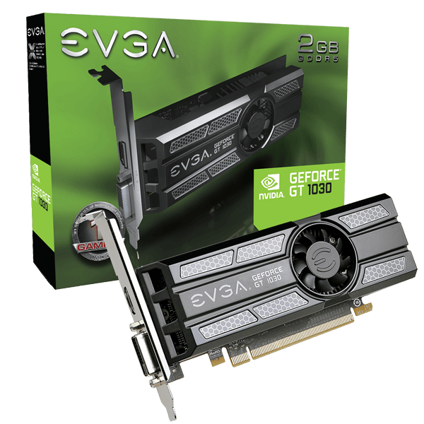 EVGA 02G-P4-6333-KR  GeForce GT 1030 SC, 02G-P4-6333-KR, 2GB GDDR5, Low Profile