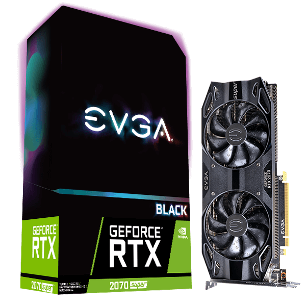 EVGA 08G-P4-3071-KR  GeForce RTX 2070 SUPER BLACK GAMING, 08G-P4-3071-KR, 8GB GDDR6