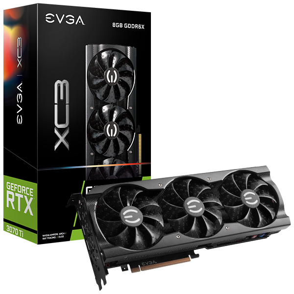EVGA 08G-P5-3783-KL  GeForce RTX 3070 Ti XC3 GAMING, 08G-P5-3783-KL, 8GB GDDR6X, iCX3 Cooling, ARGB LED, Metal Backplate