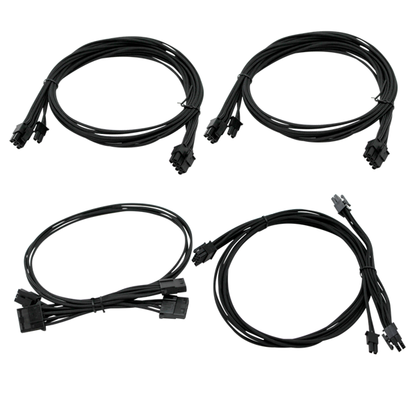 EVGA 100-CK-1600-B9 1600W G2/P2/T2 Black Additional Power Supply Cable Set (Individually Sleeved)