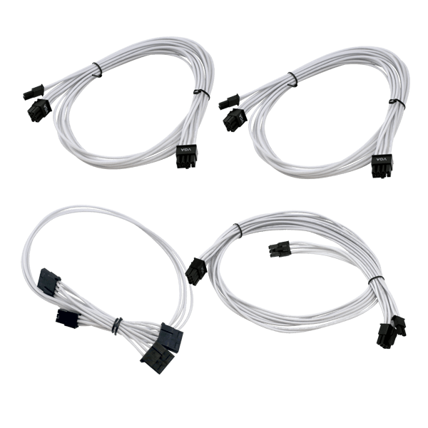 EVGA 100-CW-1600-B9 1600W G2/P2/T2 White Additional Power Supply Cable Set (Individually Sleeved)