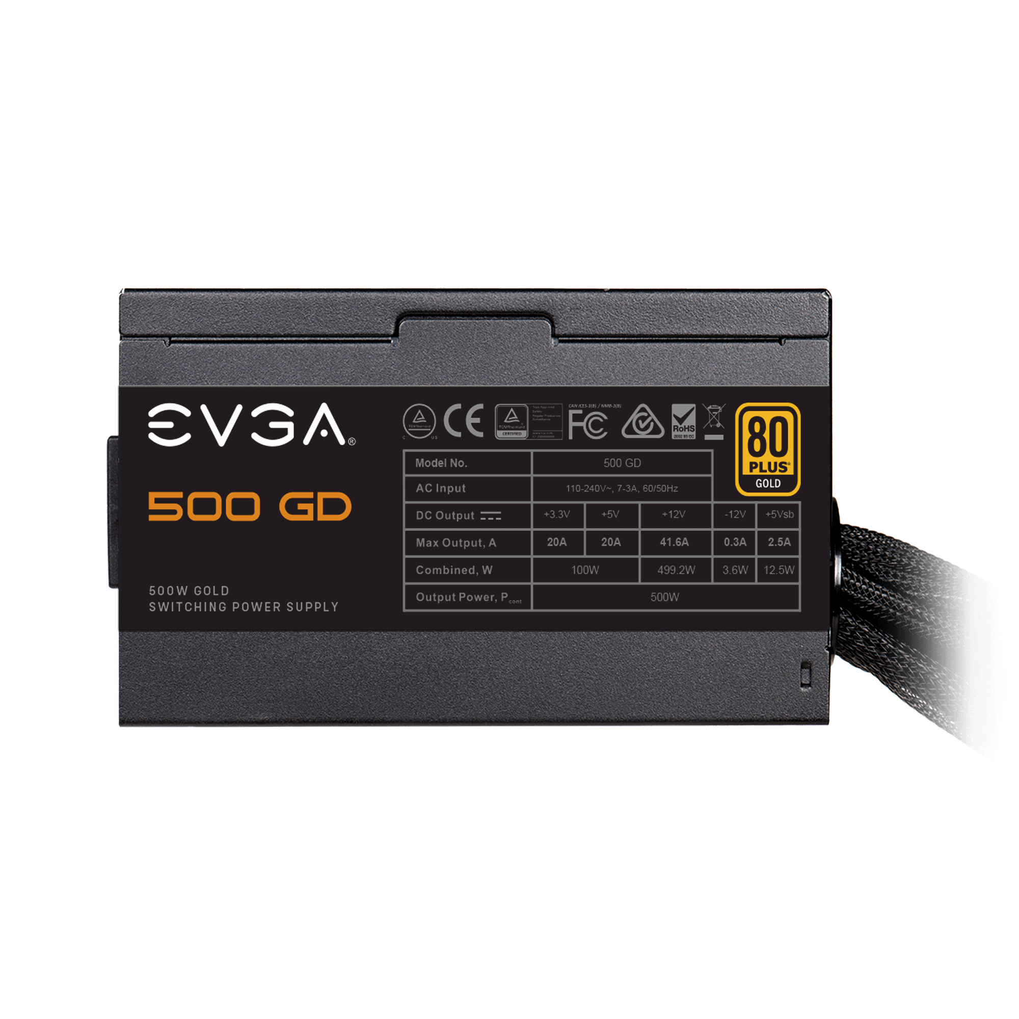 EVGA - Products - EVGA 500 GD, 80+ GOLD 500W, 5 Year Warranty 