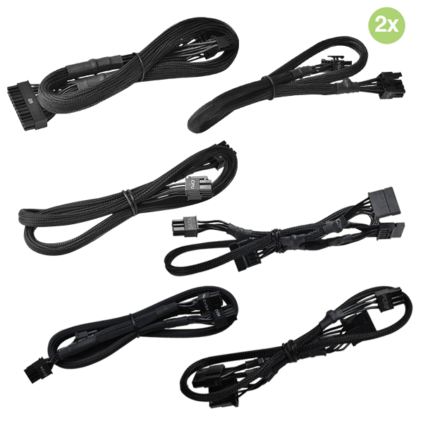 EVGA 101-CK-0850-B9 B3/B5/G2/G3/G5/G6/GA/GM/GP/P2/P6/PQ/T2 Black Power Supply Cable Set (Sleeved)