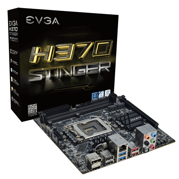 EVGA 111-CS-E371-KR  H370 Stinger, 111-CS-E371-KR, LGA 1151, Intel H370, HDMI, SATA 6Gb/s, USB 3.1, USB 3.0, mITX, Intel Motherboard
