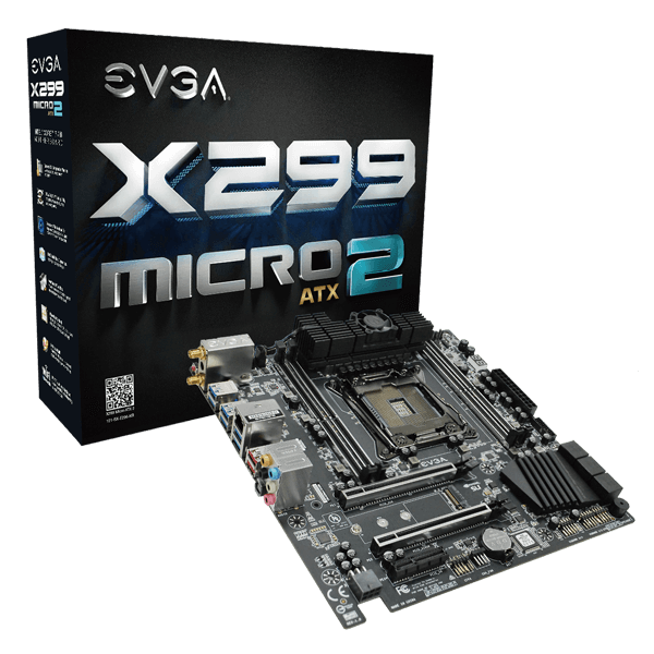 EVGA 121-SX-E296-KR  X299 MICRO ATX 2, 121-SX-E296-KR, LGA 2066, Intel X299, SATA 6Gb/s, USB 3.1 Gen2, USB 3.1 Gen1, mATX, Intel Motherboard