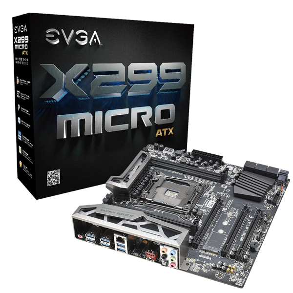 EVGA 131-SX-E295-KR  X299 MICRO ATX, 131-SX-E295-KR, LGA 2066, Intel X299, SATA 6Gb/s, USB 3.1, USB 3.0, mATX, Intel Motherboard