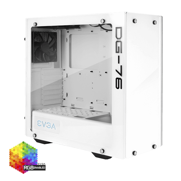 EVGA 166-W1-2232-KR  DG-76 Alpine White Mid-Tower, 2 Sides of Tempered Glass, RGB LED and Control Board, Gaming Case 166-W1-2232-KR
