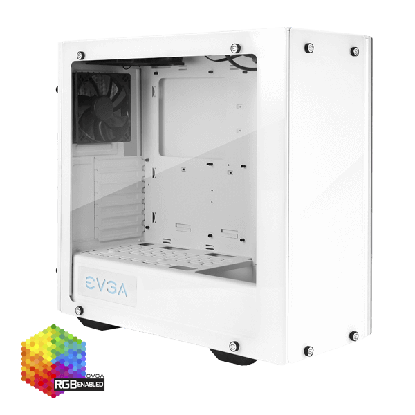 EVGA 166-W1-2232-RX  DG-76 Alpine White Mid-Tower, 2 Sides of Tempered Glass, RGB LED and Control Board, Gaming Case 166-W1-2232-RX