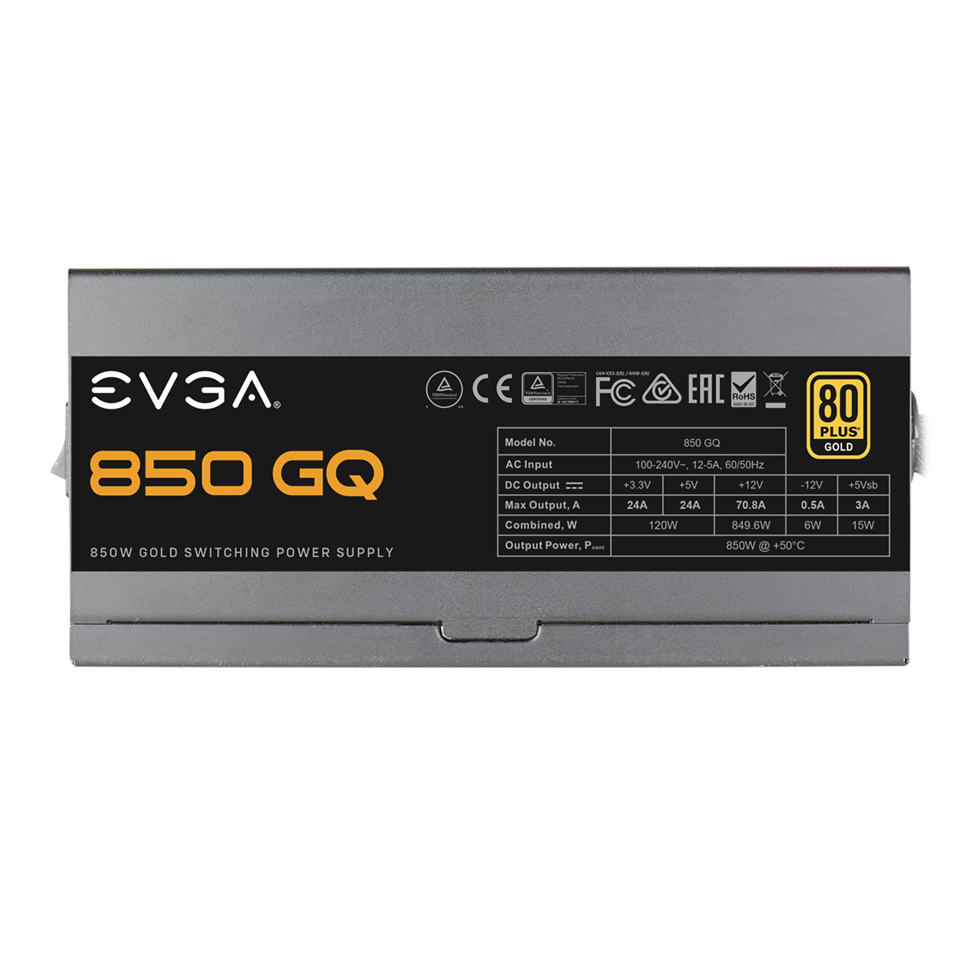 EVGA - Products - EVGA 850 GQ, 80+ GOLD 850W, Semi Modular, EVGA