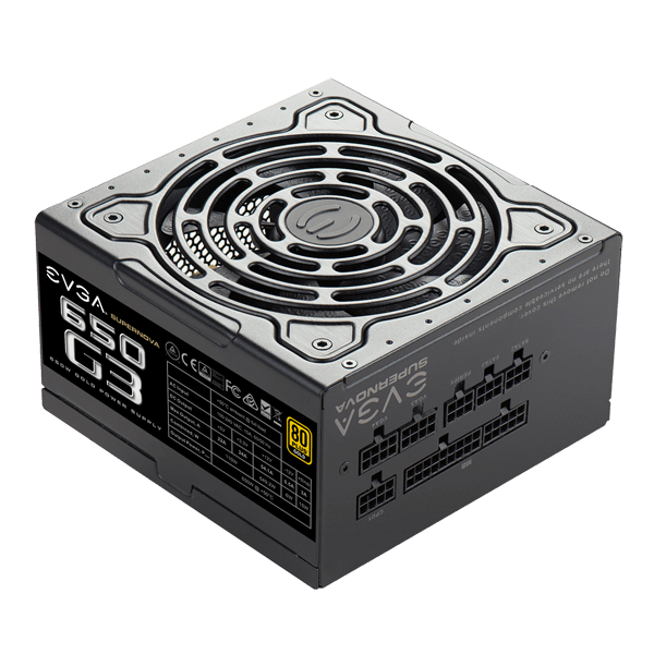 EVGA 220-G3-0650-RX  SuperNOVA 650 G3, 80 Plus Gold 650W, Fully Modular, Eco Mode with New HDB Fan, 1 Year Warranty, Compact 150mm Size, Power Supply 220-G3-0650-RX