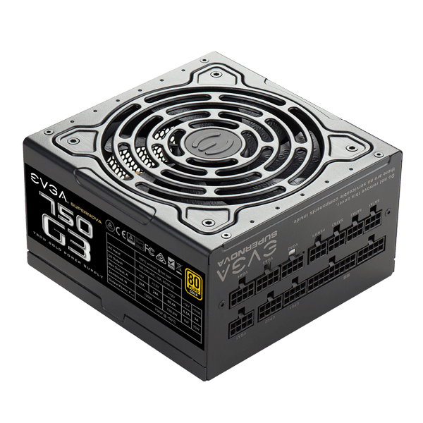 EVGA 220-G3-0750-RX  SuperNOVA 750 G3, 80 Plus Gold 750W, Fully Modular, Eco Mode with New HDB Fan, 1 Year Warranty, Compact 150mm Size, Power Supply 220-G3-0750-RX
