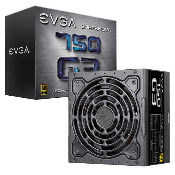 EVGA 220-G3-0750-X1  SuperNOVA 750 G3, 80 Plus Gold 750W, Fully Modular, Eco Mode with New HDB Fan, 10 Year Warranty, Includes Power ON Self Tester, Compact 150mm Size, Power Supply 220-G3-0750-X1
