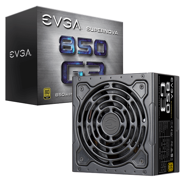 EVGA 220-G3-0850-X6  SuperNOVA 850 G3, 80 Plus Gold 850W, Fully Modular, Eco Mode with New HDB Fan, 10 Year Warranty, Includes Power ON Self Tester, Compact 150mm Size, Power Supply 220-G3-0850-X6 (CN)