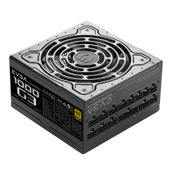 EVGA 220-G3-1000-RX  SuperNOVA 1000 G3, 80 Plus Gold 1000W, Fully Modular, Eco Mode with New HDB Fan, Compact 150mm Size, Power Supply 220-G3-1000-RX