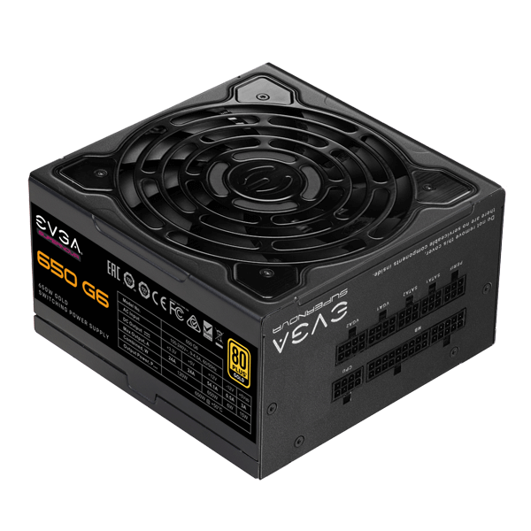 EVGA 220-G6-0650-RX  SuperNOVA 650 G6, 80 Plus Gold 650W, Fully Modular, Eco Mode with FDB Fan, 1 Year Warranty, Compact 140mm Size, Power Supply 220-G6-0650-RX