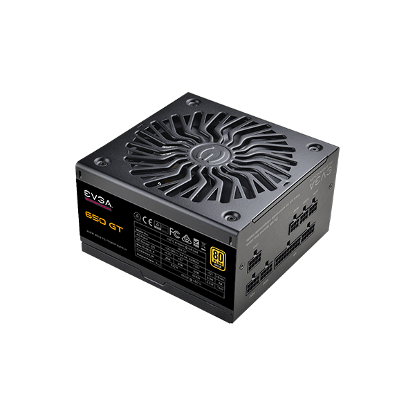 EVGA 220-GT-0650-RX  SuperNOVA 650 GT, 80 Plus Gold 650W, Fully Modular, Auto Eco Mode with FDB Fan, 1 Year Warranty, Compact 150mm Size, Power Supply 220-GT-0650-RX