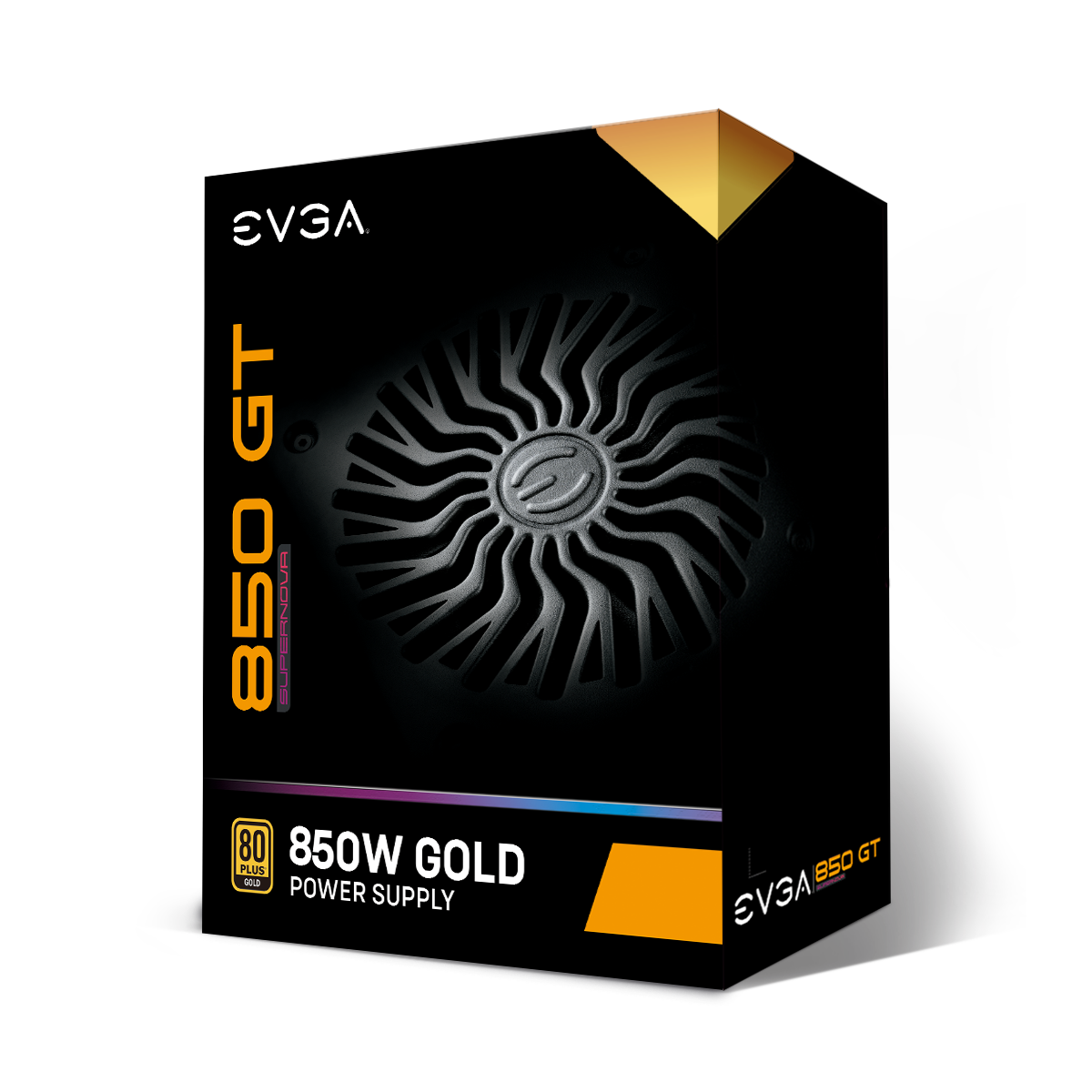 Fuente De Poder Evga 850gt, 850w, Totalmente Modular, Atx 24-pin, 2 Cpu  4+4, 4 Pci-e, 9 Sata, Ventilador 135mm, 80 Plus Gold