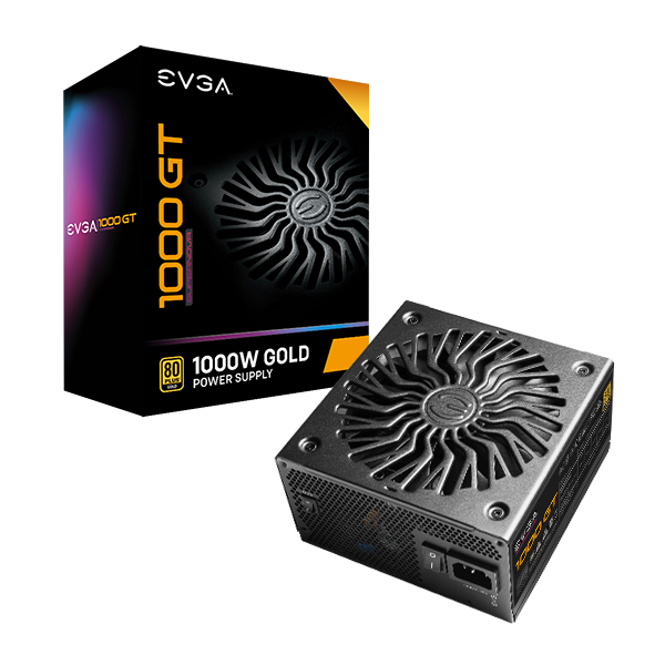 EVGA 220-GT-1000-X7  SuperNOVA 1000 GT, 80 Plus Gold 1000W, Fully Modular, Auto Eco Mode with FDB Fan, 10 Year Warranty, Includes Power ON Self Tester, Compact 150mm Size, Power Supply 220-GT-1000-X7 (TW)