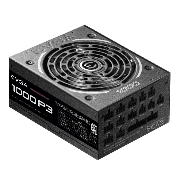 EVGA 220-P3-1000-RX  SuperNOVA 1000 P3, 80 Plus Platinum 1000W, Fully Modular, Eco Mode with FDB Fan, 1 Year Warranty, Compact 180mm Size, Power Supply 220-P3-1000-X1