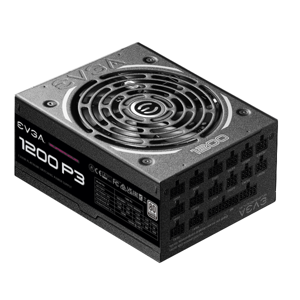 EVGA 220-P3-1200-RX  SuperNOVA 1200 P3, 80 Plus Platinum 1200W, Fully Modular, Eco Mode with FDB Fan, 1 Year Warranty, Compact 180mm Size, Power Supply 220-P3-1200-RX