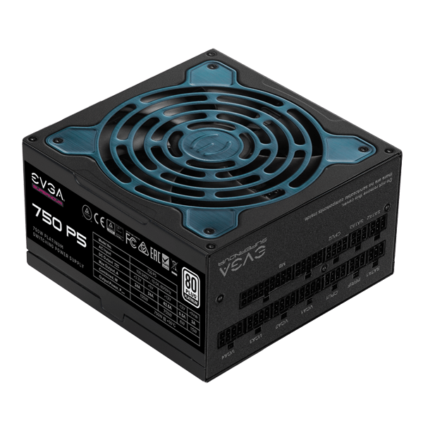 EVGA 220-P5-0750-RX  SuperNOVA 750 P5, 80 Plus Platinum 750W, Fully Modular, Eco Mode with FDB Fan, 1 Year Warranty, Compact 150mm Size, Power Supply 220-P5-0750-RX