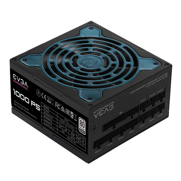 EVGA 220-P5-1000-RX  SuperNOVA 1000 P5, 80 Plus Platinum 1000W, Fully Modular, Eco Mode with FDB Fan, 1 Year Warranty, Compact 150mm Size, Power Supply 220-P5-1000-RX