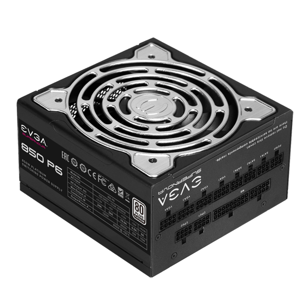 EVGA 220-P6-0850-RX  SuperNOVA 850 P6, 80 Plus Platinum 850W, Fully Modular, Eco Mode with FDB Fan, 1 Year Warranty, Compact 140mm Size, Power Supply 220-P6-0850-RX