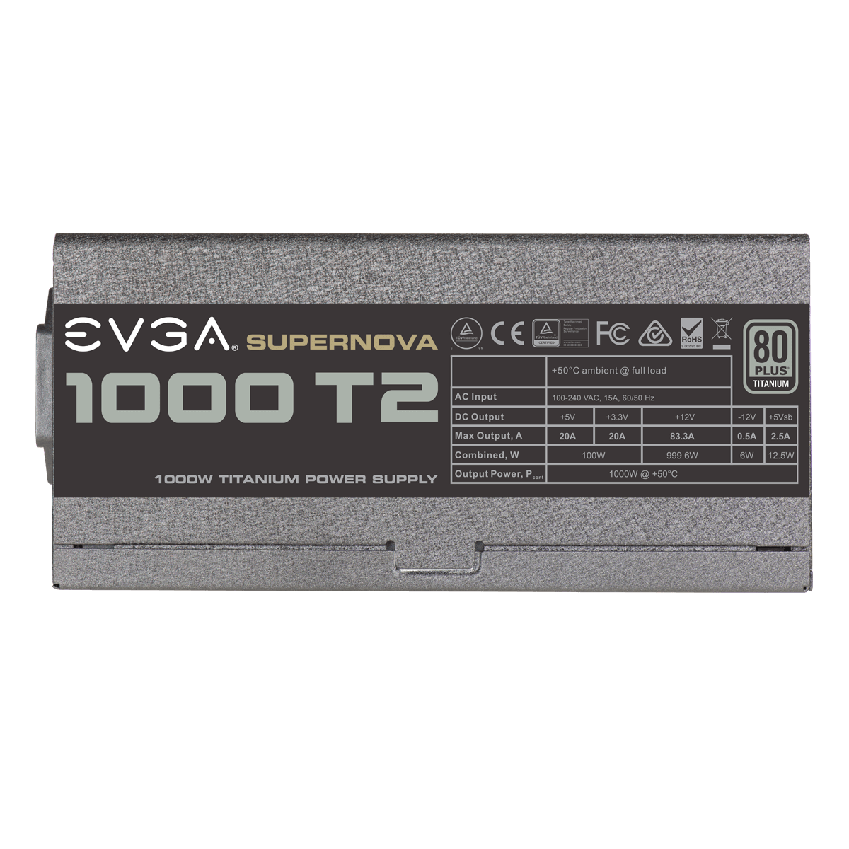 Power Supply 220-T2-1000-X1 Fully Modular EVGA Supernova 1000 T2 10 Year Warranty Includes Free Power On Self Tester 80+ Titanium 1000W ECO Mode 