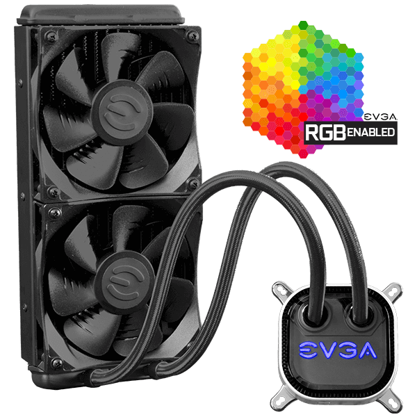 EVGA 400-HY-CL24-RX  CLC 240 Liquid / Water CPU Cooler, RGB LED Cooling 400-HY-CL24-RX