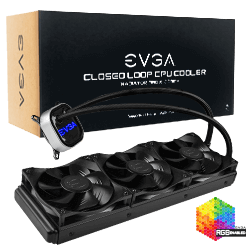 EVGA 400-HY-CL36-V1  CLC 360mm All-In-One RGB LED CPU Liquid Cooler, 3x FX12 120mm PWM Fans, Intel, AMD, 5 YR Warranty, 400-HY-CL36-V1