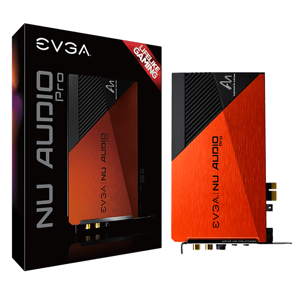 EVGA 712-P1-AN11-KR  NU Audio Pro Card, 712-P1-AN11-KR, Stereo, Lifelike Audio, PCIe, RGB LED, Backplate, Designed with Audio Note