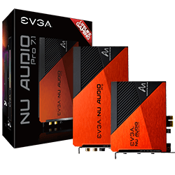 EVGA 712-P1-AN21-KR  NU Audio Pro 7.1, 712-P1-AN21-KR, 7.1 Surround, Lifelike Audio, PCIe, RGB LED, Backplate, Designed with Audio Note