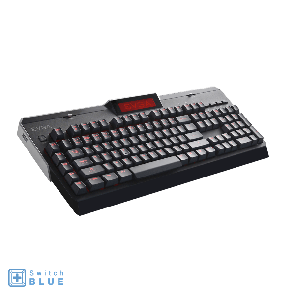 EVGA 802-ZT-E101-RX  Z10 Gaming Keyboard, Red Backlit LED, Mechanical Blue Switches, Onboard LCD Display, Macro Gaming Keys