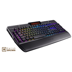 EVGA 803-ZT-N201-RX  Z10 RGB Gaming Keyboard, RGB Backlit LED, Mechanical Brown Switches, Onboard LCD Display, Macro Gaming Keys