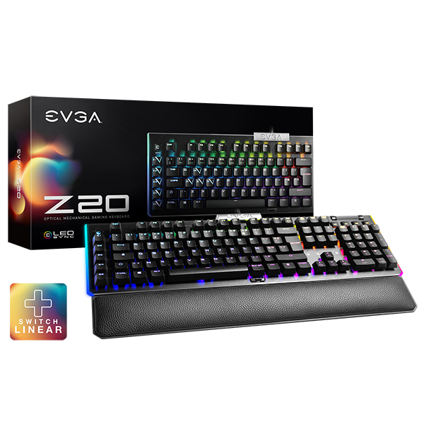 EVGA 811-W1-20FR-K2  Z20 RGB Optical Mechanical (Linear Switch) Gaming Keyboard ISO AZERTY 811-W1-20FR-K2