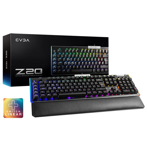 EVGA 811-W1-20SP-K2  Z20 RGB Optical Mechanical (Linear Switch) Gaming Keyboard 811-W1-20SP-K2