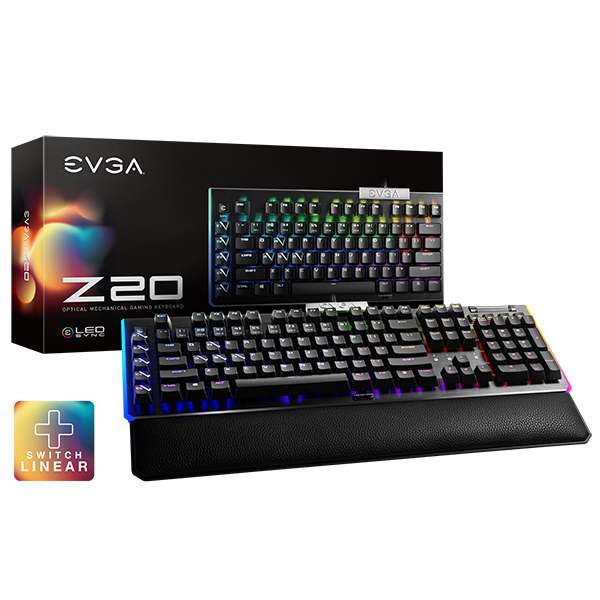 EVGA 811-W1-20US-KR  Z20 RGB Optical Mechanical (Linear Switch) Gaming Keyboard, 811-W1-20US-KR