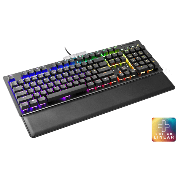 EVGA 821-W1-15US-RX  Z15 RGB Mechanical Gaming Keyboard, Linear Switch, RGB Backlit LED, Hot Swappable Kailh Speed Silver Switches 821-W1-15US-RX