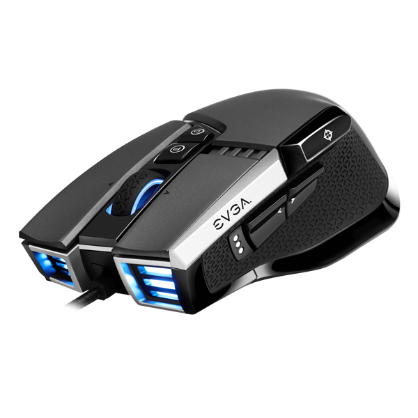EVGA 903-W1-17GR-RX  X17 Gaming Mouse, Wired, Grey, Customizable, 16,000 DPI, 5 Profiles, 10 Buttons, Ergonomic 903-W1-17GR-RX