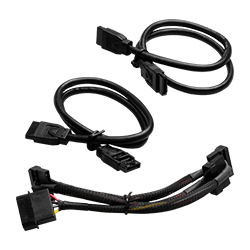 EVGA W000-00-000115 3pcs Cable Set, 2x SATA 6Gbps (18in.), 1x 4pin Molex to 3x SATA power (18in.)