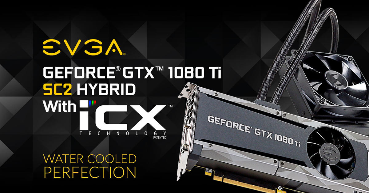 Black EVGA NVIDIA GeForce GTX 1080 Ti SC2 HYBRID GAMING 11 GB GDDR5X 352 Bit PCI Express Graphics Card